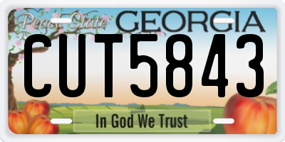 GA license plate CUT5843