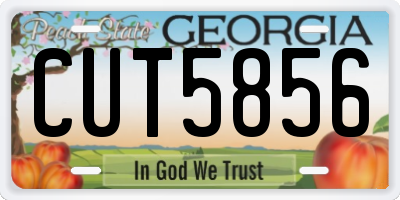 GA license plate CUT5856