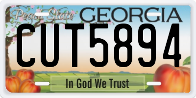 GA license plate CUT5894