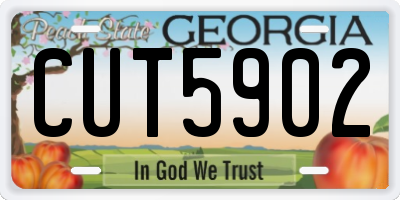 GA license plate CUT5902