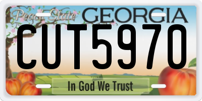 GA license plate CUT5970