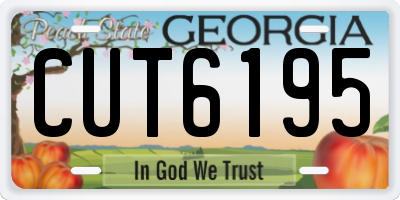 GA license plate CUT6195