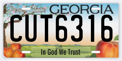 GA license plate CUT6316