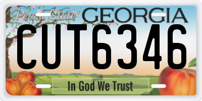GA license plate CUT6346