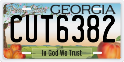 GA license plate CUT6382