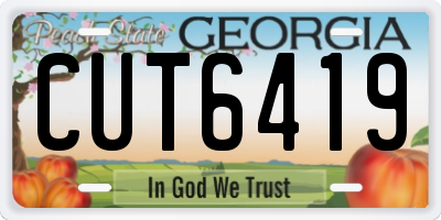 GA license plate CUT6419