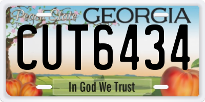 GA license plate CUT6434