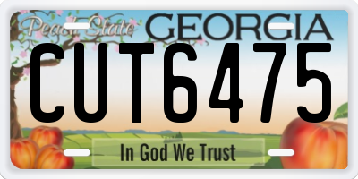 GA license plate CUT6475