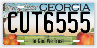 GA license plate CUT6555