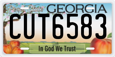 GA license plate CUT6583