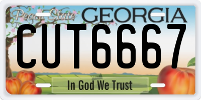 GA license plate CUT6667