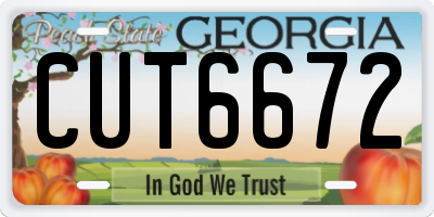 GA license plate CUT6672