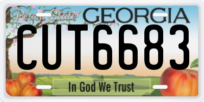 GA license plate CUT6683