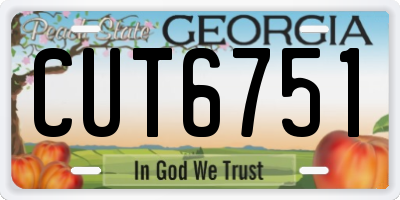 GA license plate CUT6751