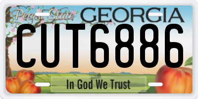 GA license plate CUT6886