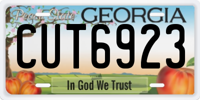 GA license plate CUT6923