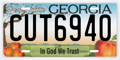 GA license plate CUT6940