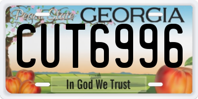 GA license plate CUT6996