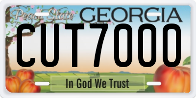 GA license plate CUT7000