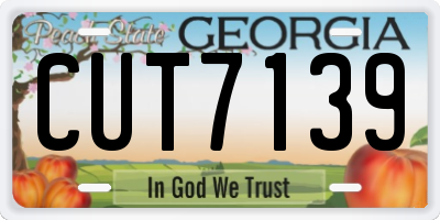 GA license plate CUT7139