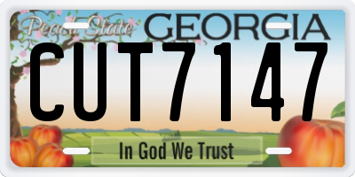 GA license plate CUT7147