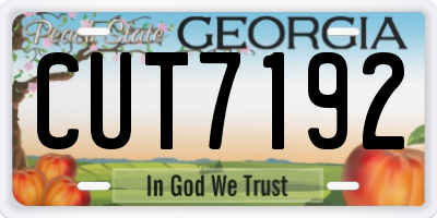 GA license plate CUT7192