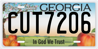 GA license plate CUT7206
