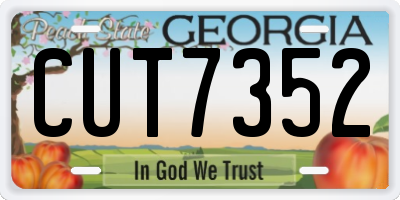 GA license plate CUT7352