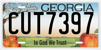 GA license plate CUT7397