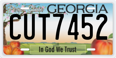 GA license plate CUT7452