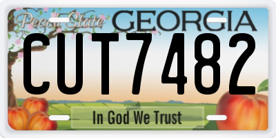 GA license plate CUT7482