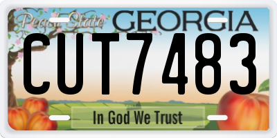 GA license plate CUT7483