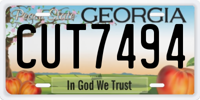 GA license plate CUT7494