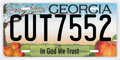 GA license plate CUT7552