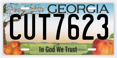 GA license plate CUT7623