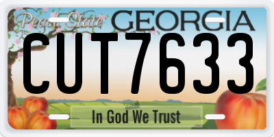 GA license plate CUT7633