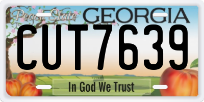 GA license plate CUT7639