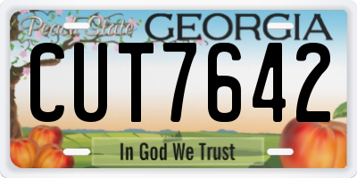 GA license plate CUT7642