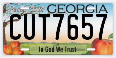 GA license plate CUT7657