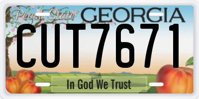 GA license plate CUT7671