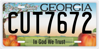 GA license plate CUT7672