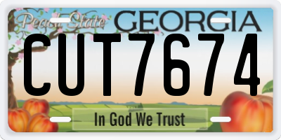 GA license plate CUT7674