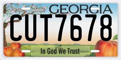 GA license plate CUT7678