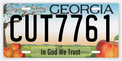 GA license plate CUT7761