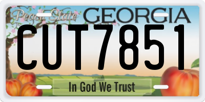 GA license plate CUT7851