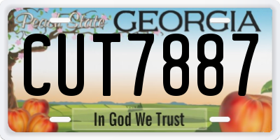 GA license plate CUT7887