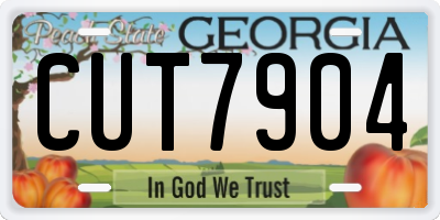 GA license plate CUT7904