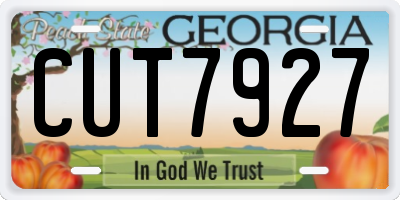 GA license plate CUT7927