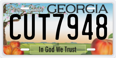 GA license plate CUT7948