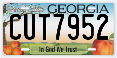GA license plate CUT7952